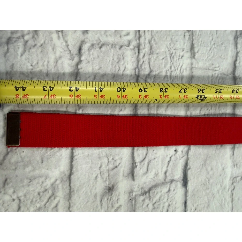 Levi's Webbed Belt Mens 44 Red Excellent Canvas Flip Top Military Buckle